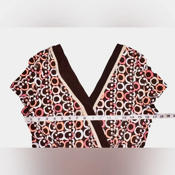 Women’s~STUDIO 1 Petite~Pink & Brown~Geometric Dress~SIZE 14P~EUC~SKU029 - Picture 10 of 12